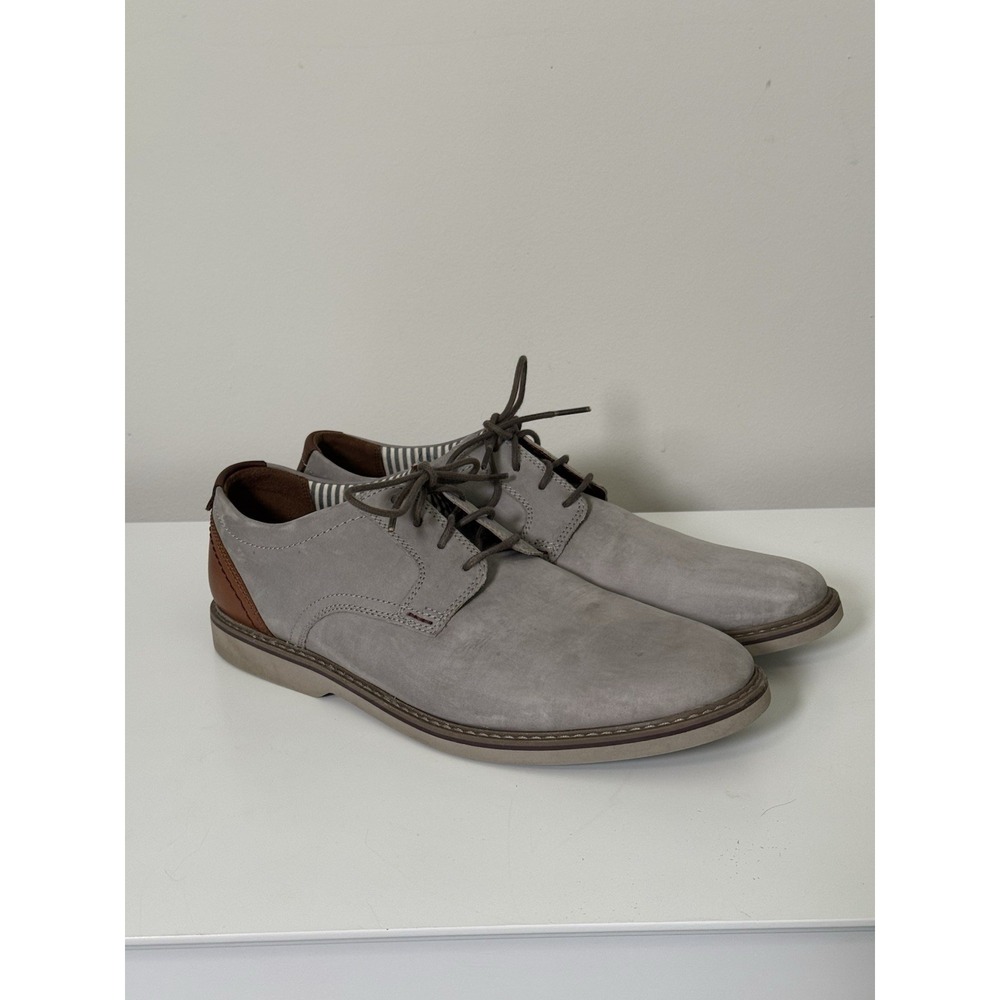 Clarks Mens Radcliff Low Gray Leather Casual Shoes Suede Sz‎ 12 Event Office